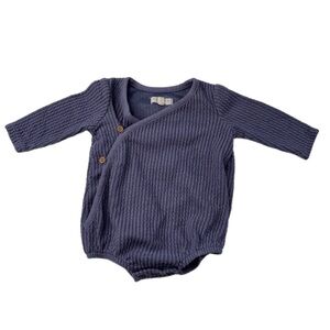 Grayson Collective Blue Knit Bubble Baby Onesie